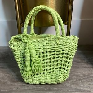 Rattan Green Mini Purse